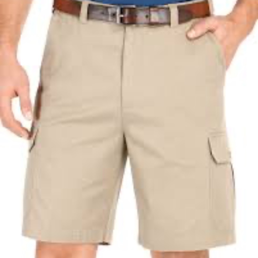 NWT Geoffrey Beene Mens Extender Waist Casual Cargo Shorts